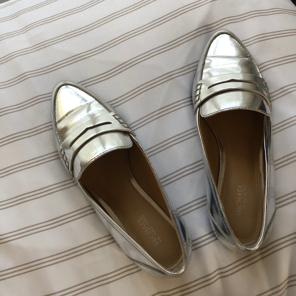 Silver MK loafers
